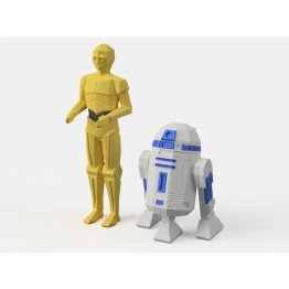 Low-Poly R2D2 and C3PO - Dual Extrusion version